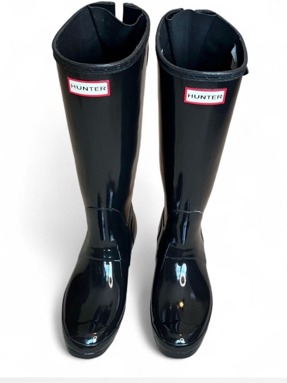 Hunter Original Tall Gloss Rain Boots Black Women's Size 9